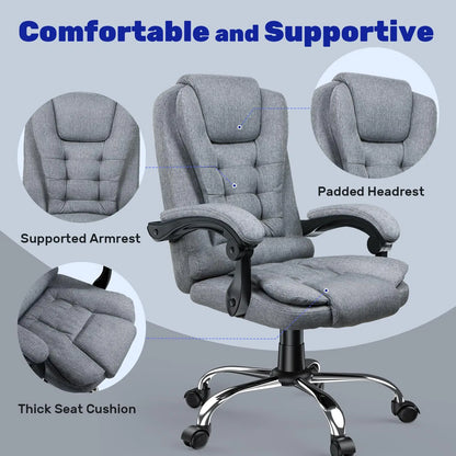 Naspaluro Ergonomic Office Chair Desk Chair with High Backrest PU Leather Swivel Chair Deck Chair Gaming Chair for Office Home