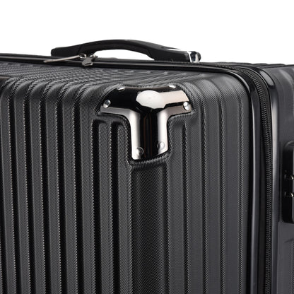 3-Piece Hard Shell Suitcase Set, Trolley Carry-on Luggage, Travel Suitcase Set, Trolley Set with TSA Lock and 4 Wheels, Rolling Suitcase, Luggage Sets, Black (M, L & XL)