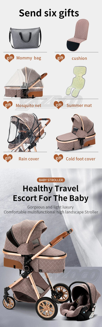 Baby stroller 3 in1,four wheel stroller,2 in 1 baby car,Lightweight strollers,Mutifunction Strollers,baby carriage,Poussette