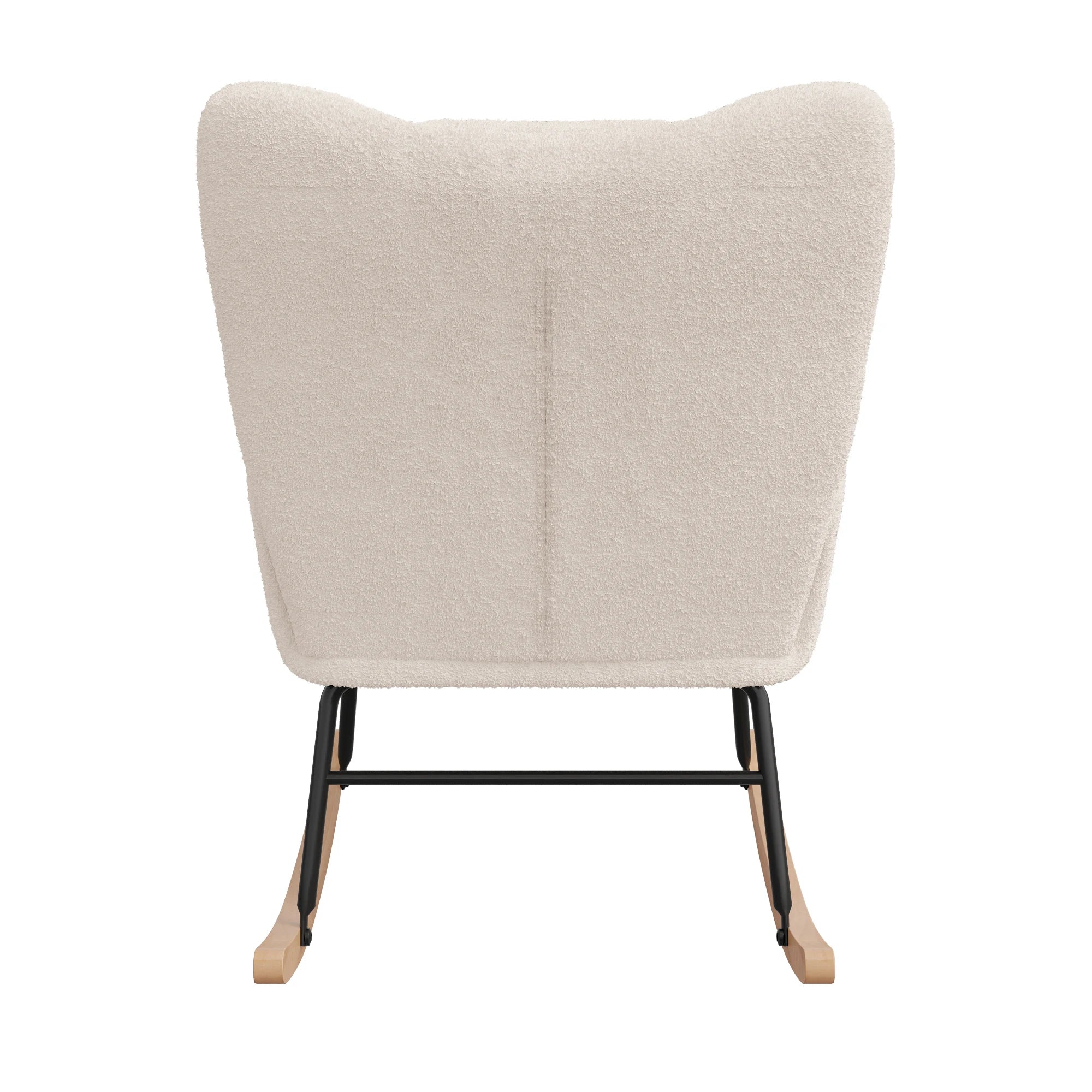 Anajqaqia Rocking Chair, Armchair, Upholstered Swing Chair with High Backrest, for Living Room Bedroom Balcony, Lambswool, Beige