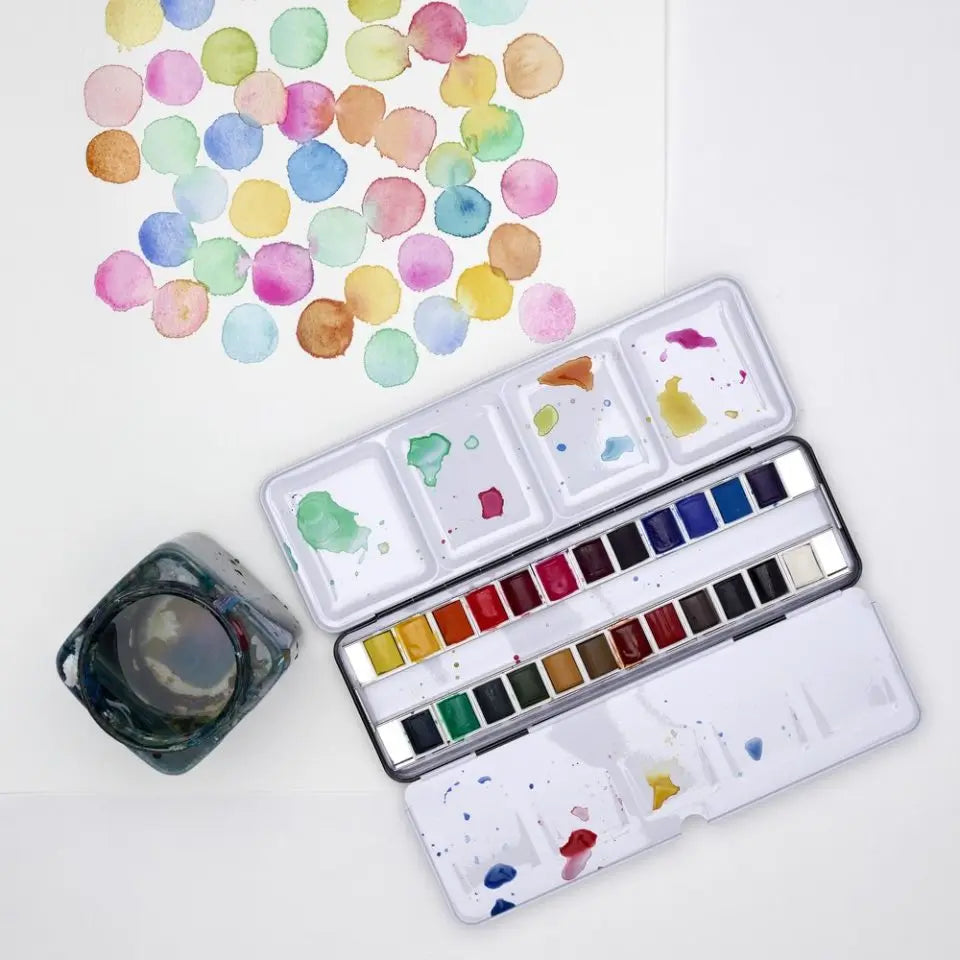 Winsor & Newton Cotman High-Quality Watercolor Paint 24-Color Half-Pan Artist Art Student Special Sketch Paint Set