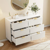 Rosahqnda White Drawer chest of drawers 4 or 6 Drawers Modern storage S wardrobe Tipping Protection wardrobe for living room