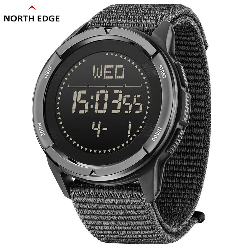 NORTH EDGE ALPS Reloj digital de fibra de carbono para hombre, resistente a golpes, deportivo, militar, superligero, con brújula para exteriores, resistente al agua hasta 50 m.