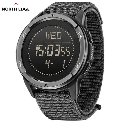 NORTH EDGE ALPS Reloj digital de fibra de carbono para hombre, resistente a golpes, deportivo, militar, superligero, con brújula para exteriores, resistente al agua hasta 50 m.