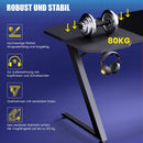 GTPLAYER Gaming table, Gaming desk 120x60cm, PC table Gamer table with Carbon Fiber Surface/LED/socket, Black