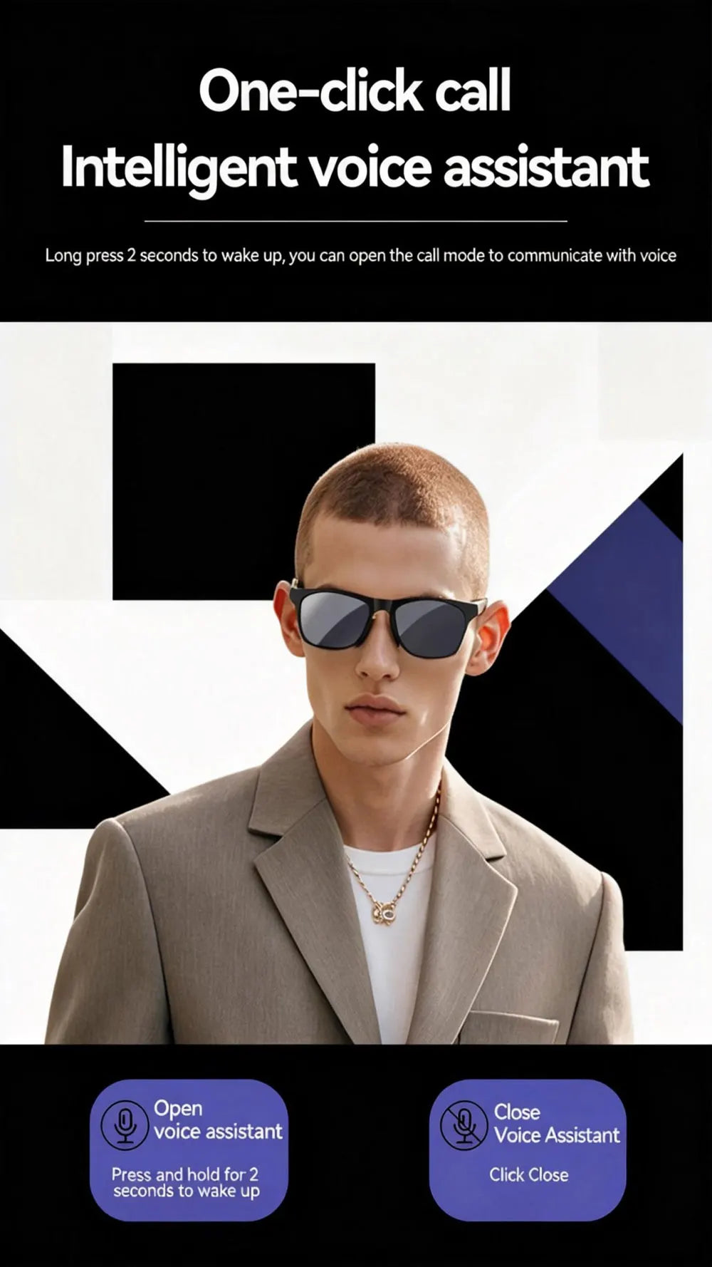 Smart Glasses D11 Plus Bluetooth 5.3 Music Control Camera Shutter Call Answer Glasses Smart Sunglasses UV400 Outdoor Sports Unisex