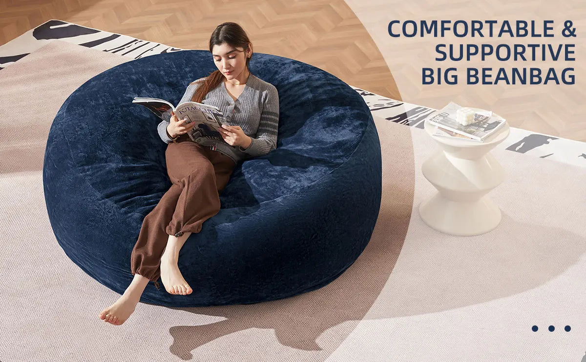 Bean Bag Chair with Filling Included Big Bean Bags Couch for Adults, Giant Beanbag Lazy Sofa for Living Room Bedroom and Dorm