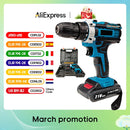 21V Cordless Electric Impact Drill Screwdriver 1600rpm High Speed Drills Rechargeable 32 Torque Household Drill Power DIY Tools