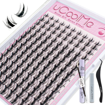 UcoolMe cílios Fairy Lashes Cluster C Curl 140 Pcs Clusters de Cílios Individuais Extensão de Cílios Postiços Natural Look Iniciante Frie