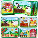 Montessori Busy Book Baby Early Education Book Farm Animal Scene Storytelling Activity Toy Fine Motor Quiet Book for Toddlers