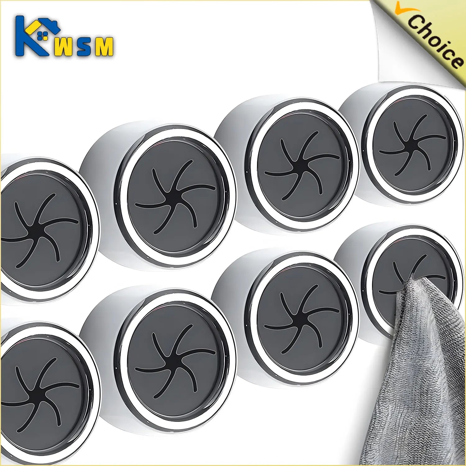 Soporte de enchufe para toalla autoadhesivo, organizadores de baño montados en la pared, ganchos para toallas, estante de almacenamiento, trapos de cocina, Clips para paños, 1-10 Uds.