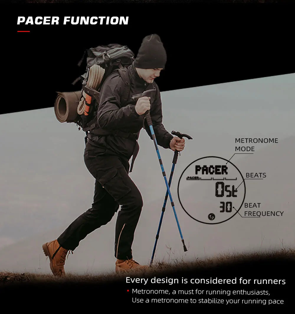 NORTH EDGE ALPS Reloj digital de fibra de carbono para hombre, resistente a golpes, deportivo, militar, superligero, con brújula para exteriores, resistente al agua hasta 50 m.