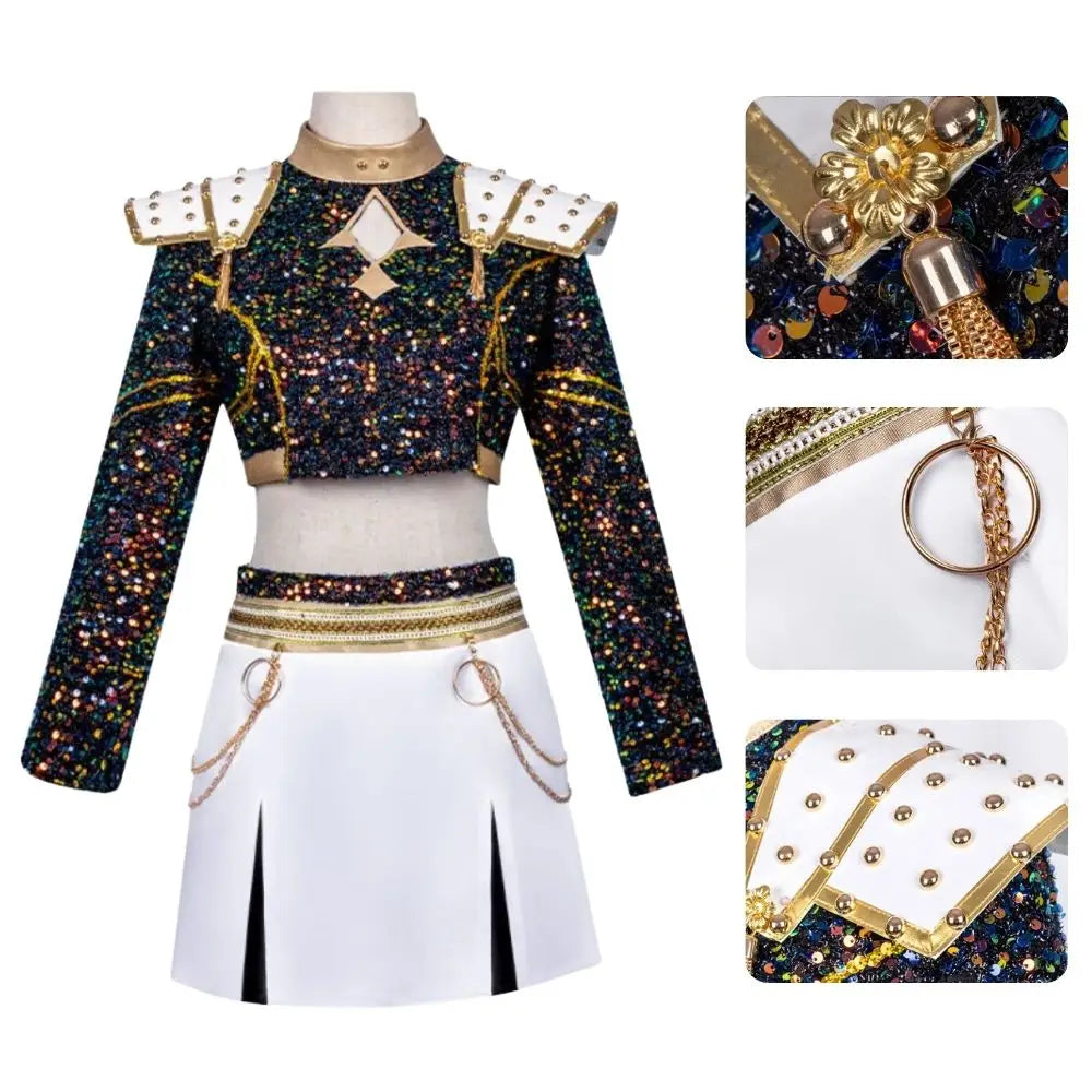 Kids Girls Rummi Devil Hunters Zoeyy Miraa Cosplay Costume for Children Idol Roleplay Outfits Halloween Carnival Suit