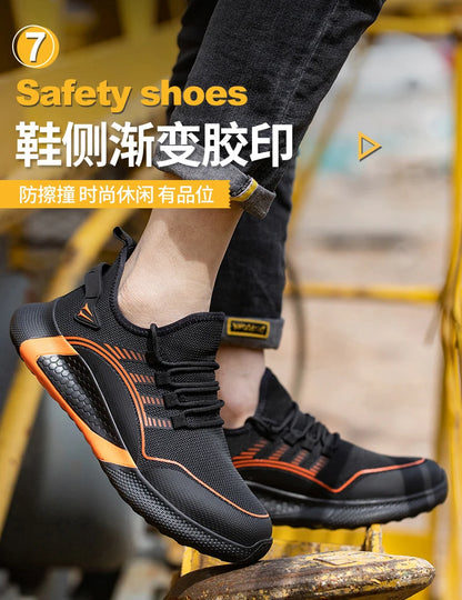 2024 Lightweight  Safety Shoes Men For Work Breathable Sports Safety Toe Shoes Work Boots Anti-Smashing Women