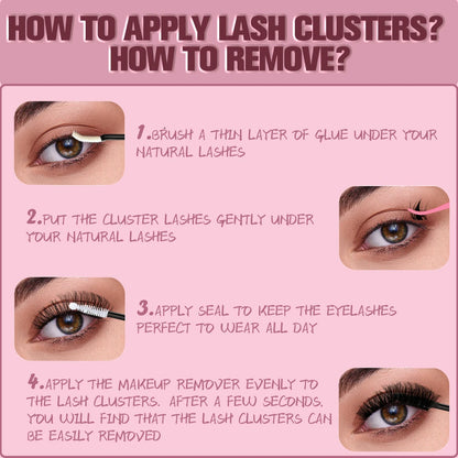 UcoolMe cílios Fairy Lashes Cluster C Curl 140 Pcs Clusters de Cílios Individuais Extensão de Cílios Postiços Natural Look Iniciante Frie