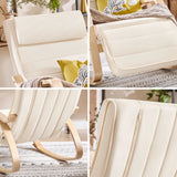SoBuy FST16 New swing chair 5-compartment adjustable foot part swing armchair relax armchair load 150kg Birch Wood