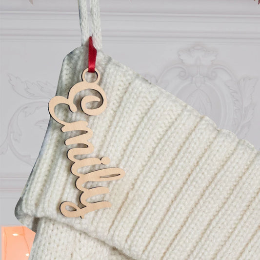 Stocking Tags, Wooden Name For Stocking, Christmas Stocking Name, Stocking Decor, Christmas Gift Tag