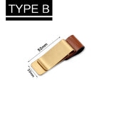 STONEGO Handmade Leather Brass Stainless Steel Pen Holder Clip Journal Notebook Paper Folder Writing Office Supplies