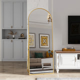 Anajqaqia 162×53cm Full Body Mirror, Curved Standing Mirror, Floor Mirror with Tempered Glass and Aluminum Alloy Frame
