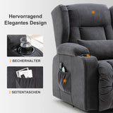 COMHOMA Relax armchair stand-up aid massage armchair with fabric surface electric stand-up armchair TV armchair armchair fabric
