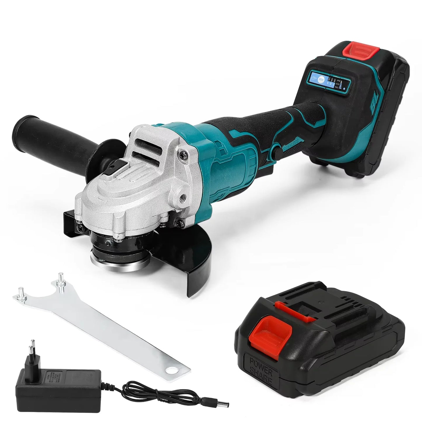 Amoladora angular eléctrica sin escobillas de 125 mm, 3 velocidades, inalámbrica, herramienta de corte para carpintería, compatible con batería Makita de 18 V.