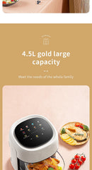 Smart Electric Air Fryer Large Capacity Convection Oven Deep Fryer Without Oil Kitchen 360°Baking Viewable Window Home Appliance