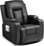 COMHOMA Recliner TV Armchair with Reclining and Footrest, Thick Backrest and Armrests, 360° Swivel