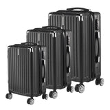 Anajqaqia 3 Pieces Suitcase Set, Hard-Shell Luggage Set Made of ABS, with  Combination Lock Hand and Telescopic Handle, Black