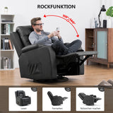 COMHOMA Recliner TV Armchair with Reclining and Footrest, Thick Backrest and Armrests, 360° Swivel