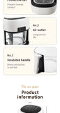 Smart Electric Air Fryer Large Capacity Convection Oven Deep Fryer Without Oil Kitchen 360°Baking Viewable Window Home Appliance