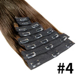 Aplique de cabelo Humano liso de tic tac Extensões Invisível