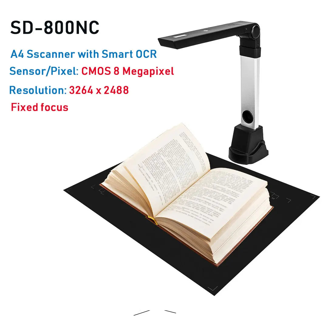 NETUM Book Scanner T101 Autofocus Document Scanner Max A4 A3 Size with Smart OCR Led Table Desk Lamp for Family Home Office