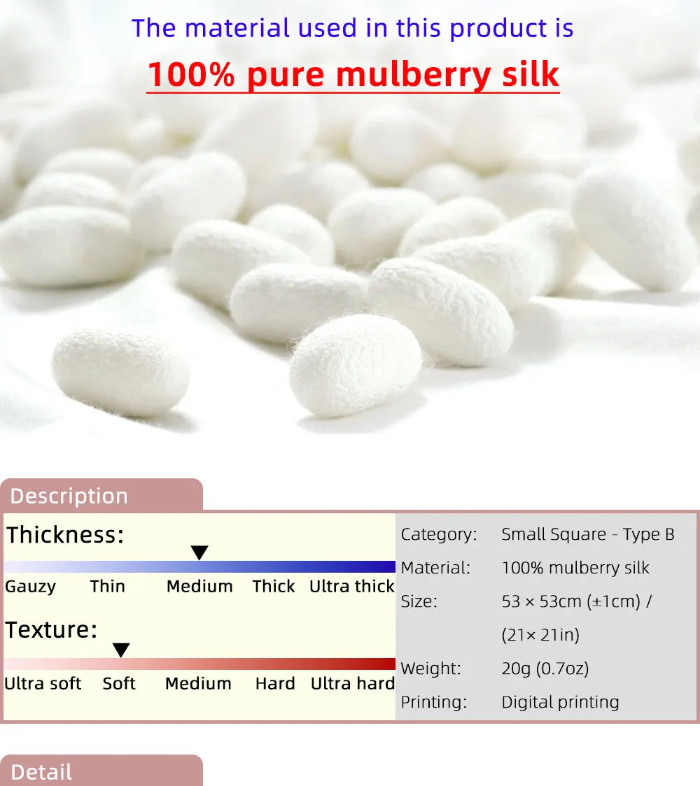 Pañuelo de seda 100 % pura para mujer, pañuelo para la cabeza, pañuelo de seda natural para niño, pañuelo de bolsillo superior para hombre.