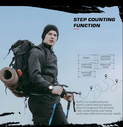 NORTH EDGE ALPS Reloj digital de fibra de carbono para hombre, resistente a golpes, deportivo, militar, superligero, con brújula para exteriores, resistente al agua hasta 50 m.