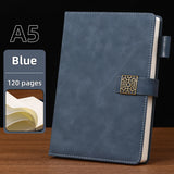 Vintage A5 leather notebook with personalized soft cover - perfect for business meetings and college life