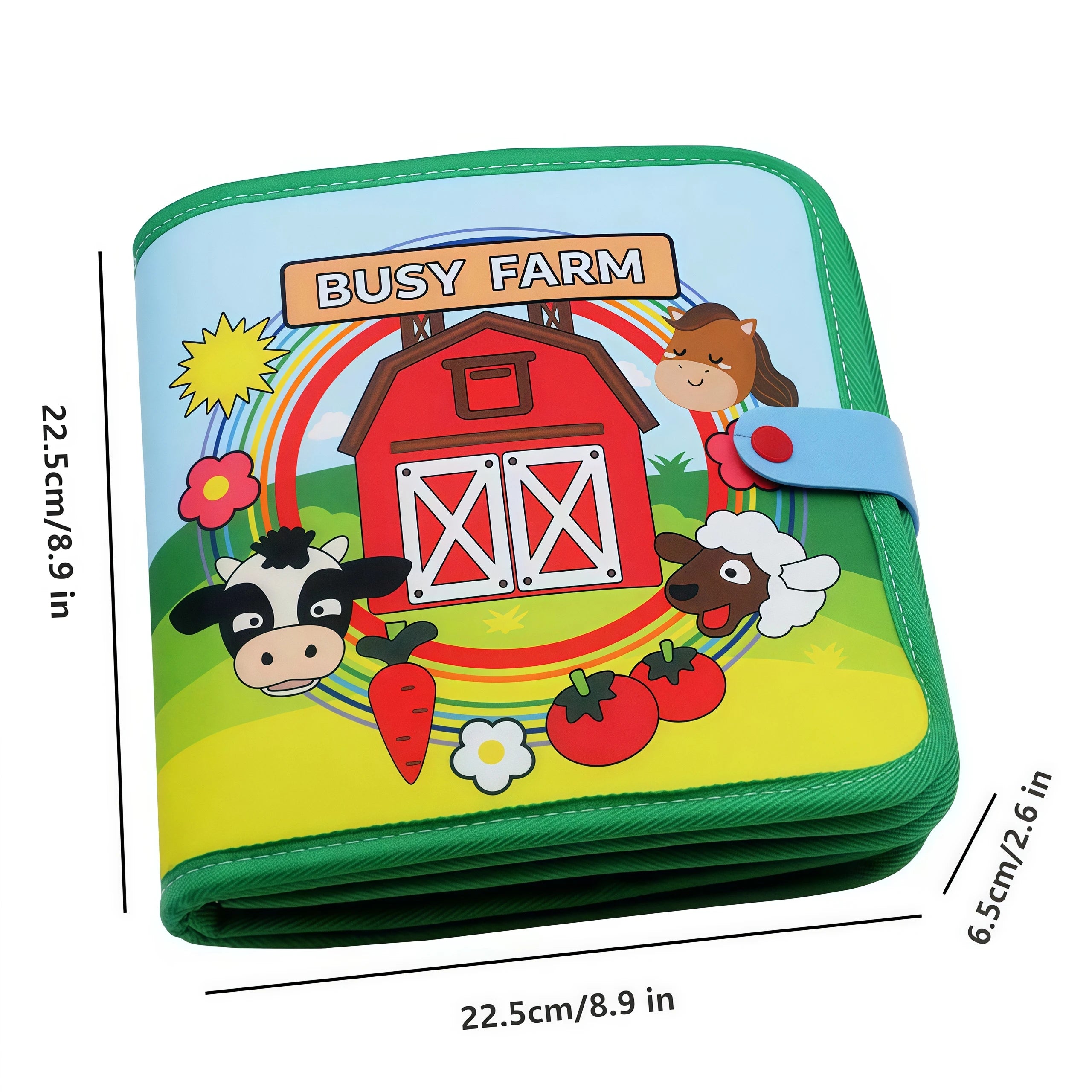 Montessori Busy Book Baby Early Education Book Farm Animal Scene Storytelling Activity Toy Fine Motor Quiet Book for Toddlers