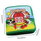 Montessori Busy Book Baby Early Education Book Farm Animal Scene Storytelling Activity Toy Fine Motor Quiet Book for Toddlers