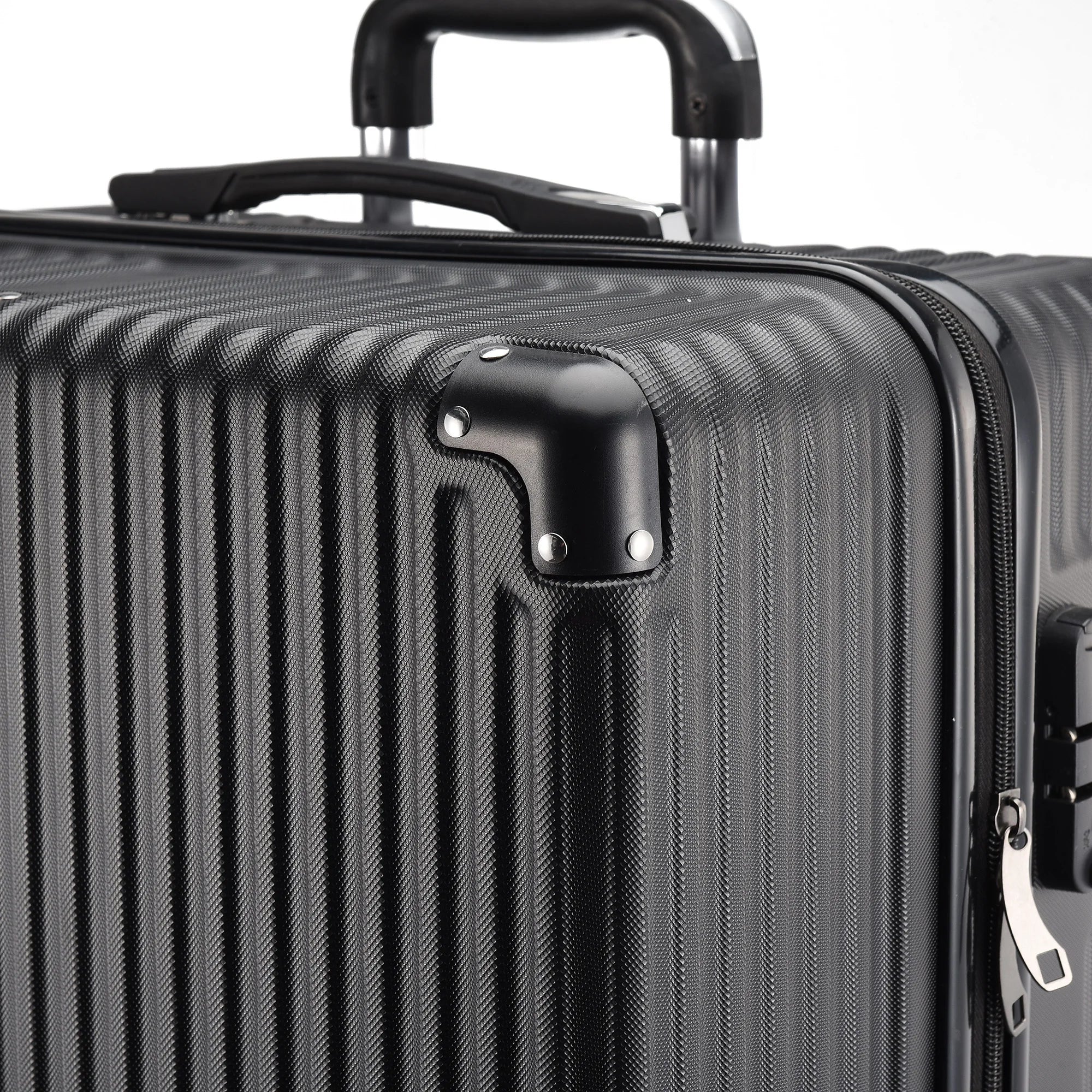 Rosahqnda 3-Piece Trolley Suitcase Set 4 Universal wheels Lock Case ABS Hard Sleeve Travel storage