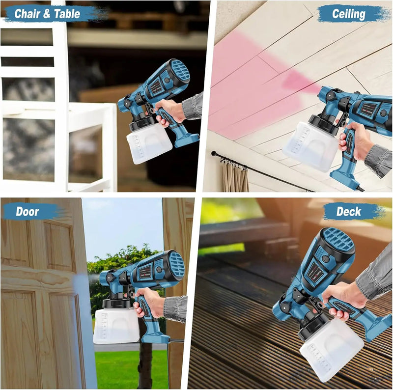 1400ML Electric Spray Gun 850W High Power HVLP Paint Sprayer Auto Furniture Steel Coating Airbrush for Home DIY With 4 Nozzles