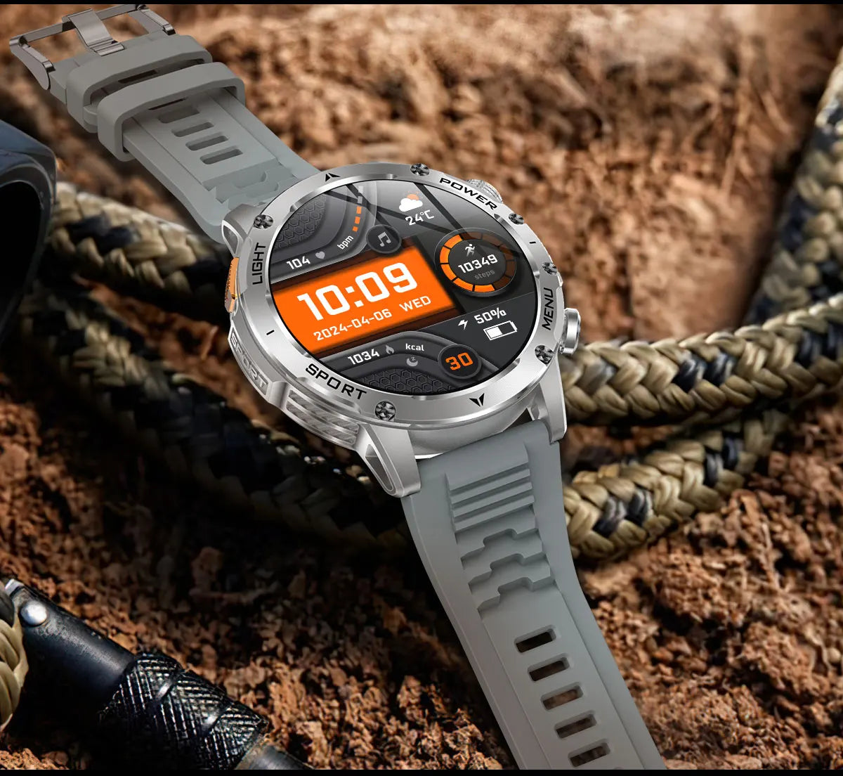 Novo Smartwatch Militar para Atividades ao Ar Livre (Modelo 2026) – Bateria de 1000 mAh de Longa Duração, Monitoramento de Fitness, À Prova d'Água, Estilo Tático e Esportivo