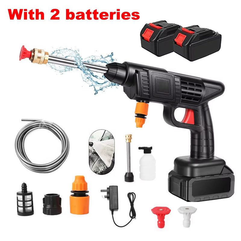 6-in-1 48V Portable Electric High Pressure Washer Cordless Efficient Car Garden Cleaning Spray Gun Tool With Battery