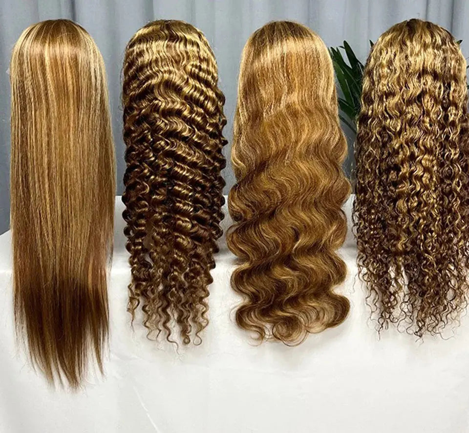 Highlight Body Wave Wig Human Hair Lace Front Wigs 4/27 Honey Blonde Body Wavy Lace Human Hair Wig For Women Brazilian Remy Wig