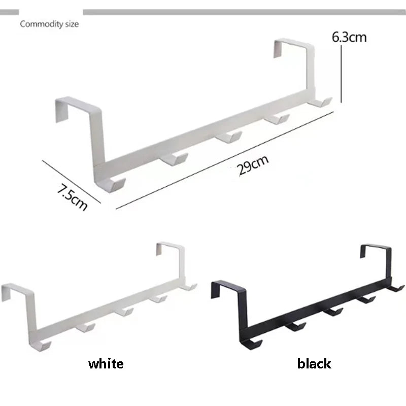 Ganchos para puerta de dormitorio, 5 ganchos, organizador de baño para el hogar, perchero para ropa, abrigos, sombreros, toallas, accesorios de baño y cocina.