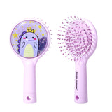 Cute Cartoon Dinosaur Hair Brush Set Detangling Mini Brush Set Travel Protable Comb Folding Mirror for Child Baby Girls Boys