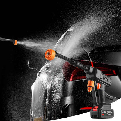 6-in-1 48V Portable Electric High Pressure Washer Cordless Efficient Car Garden Cleaning Spray Gun Tool With Battery