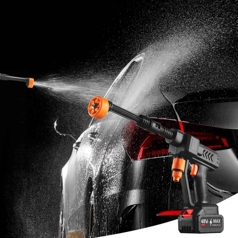 6-in-1 48V Portable Electric High Pressure Washer Cordless Efficient Car Garden Cleaning Spray Gun Tool With Battery