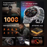 Novo Smartwatch Militar para Atividades ao Ar Livre (Modelo 2026) – Bateria de 1000 mAh de Longa Duração, Monitoramento de Fitness, À Prova d'Água, Estilo Tático e Esportivo