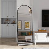 Anajqaqia 162×53cm Full Body Mirror, Curved Standing Mirror, Floor Mirror with Tempered Glass and Aluminum Alloy Frame