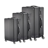 Anajqaqia 3 Pieces Suitcase Set, Hard-Shell Luggage Set Made of ABS, with  Combination Lock Hand and Telescopic Handle, Black