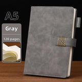 Vintage A5 leather notebook with personalized soft cover - perfect for business meetings and college life